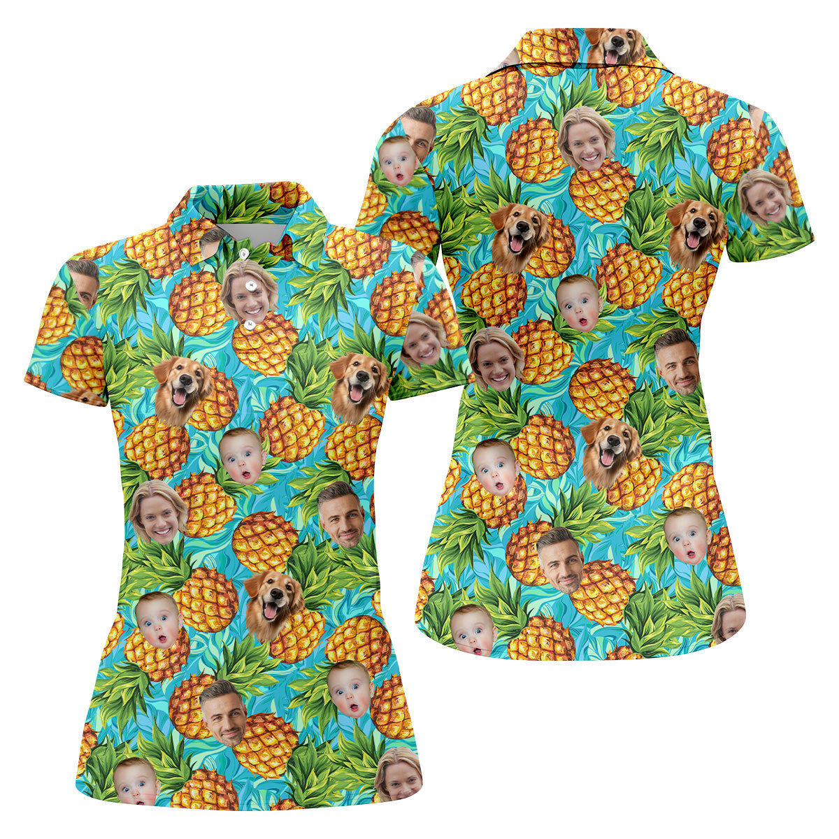 Pineapple Button Up Shirt, Hawaiian Shirts With Faces, Sleeveless Womens Golf Shirts, Ladies Golf Shirts