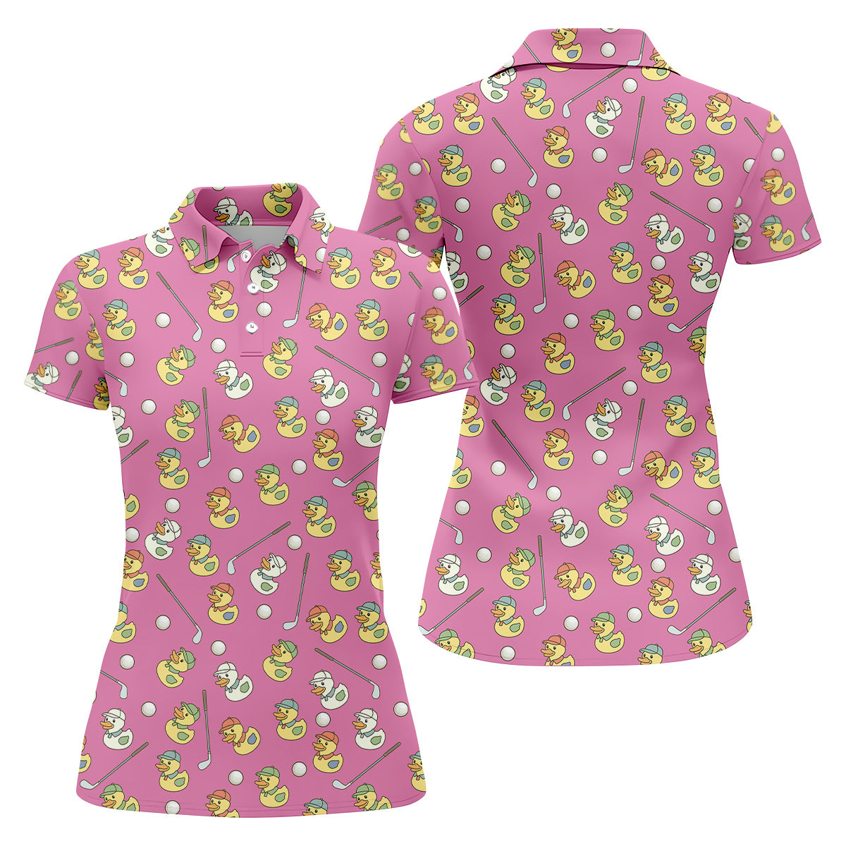 Funny Duck Golf Polo ShirtLadies Sleeveless Tops, Ladies Golf Shirts, Golfing Apparel