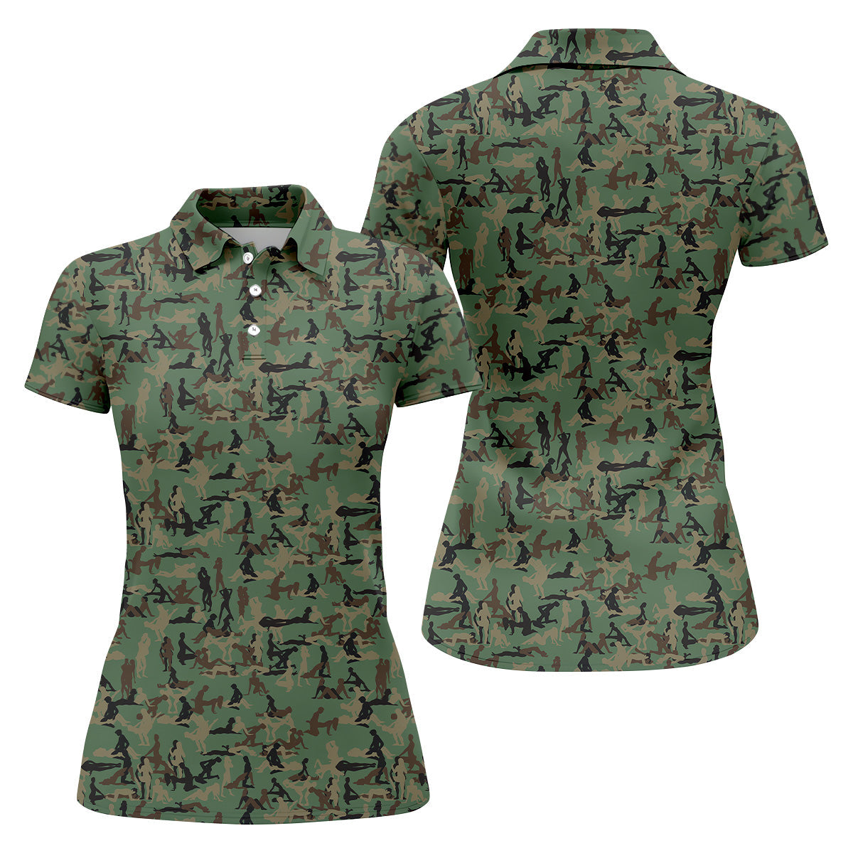 Funny Couple Camo Golf Shirt, Womens Golf Tops, Ladies Golf Polos, Cool Golf Gift
