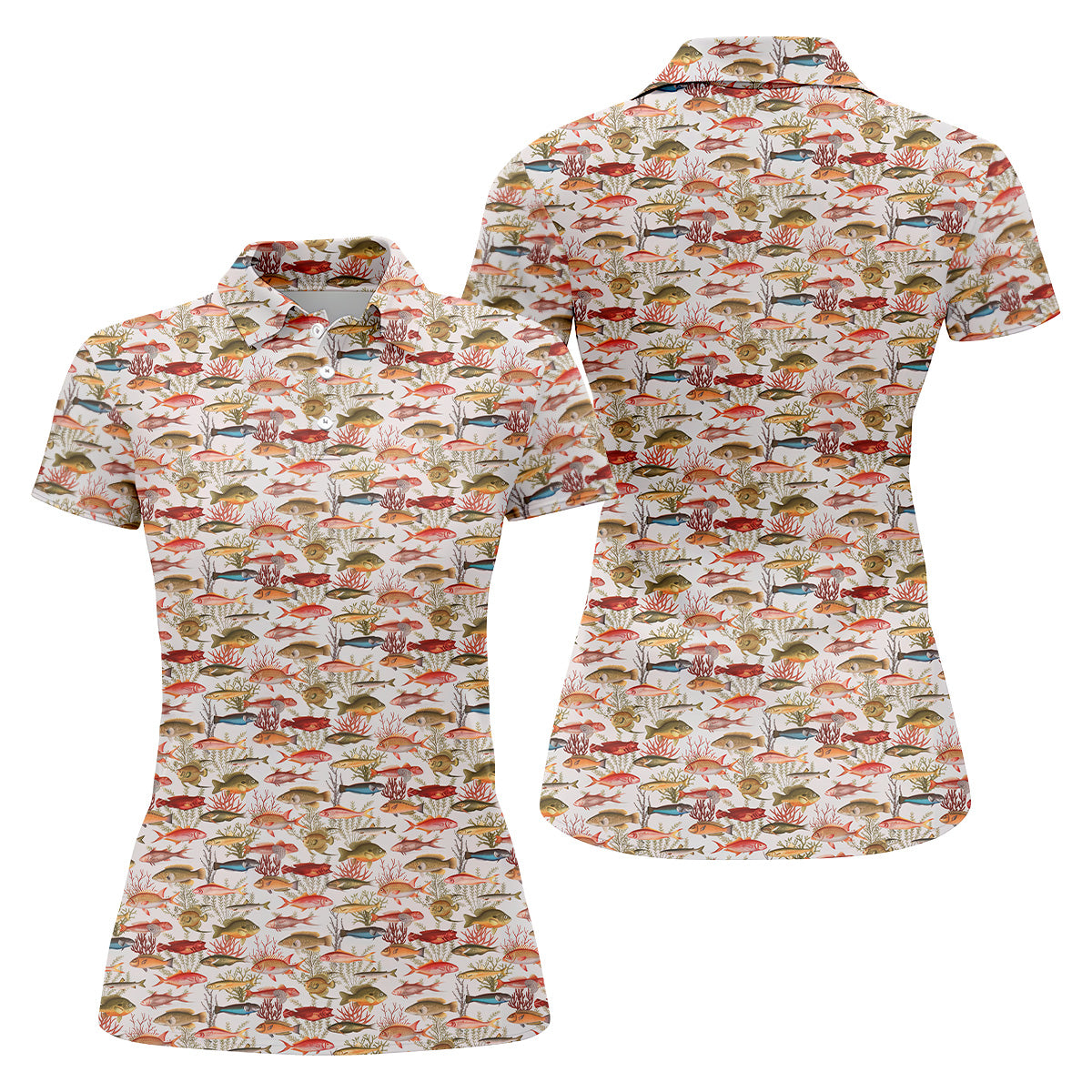 Sea Ocean Fish Golf Shirt, Funny Golf Shirt, Ladies Sleeveless Golf Shirts, Women Golf Gift