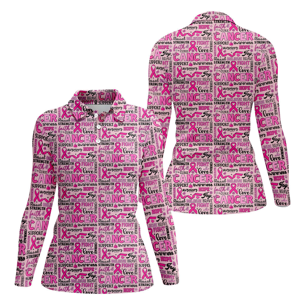Pink Ribbon Breast Cancer Awareness Shirt, Ladies Sleeveless Tops, Ladies Golf Shirts, Golfing Apparel