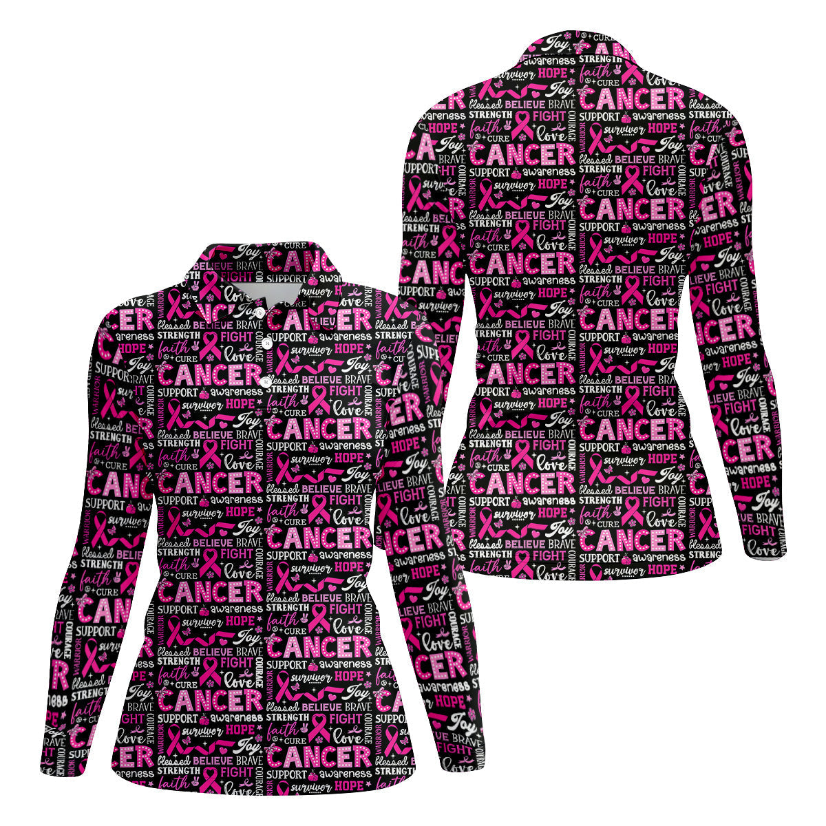 Pink Ribbon Breast Cancer Awareness Shirt, Golf Polo Shirtadies Golf Shirts, Golfing Apparel