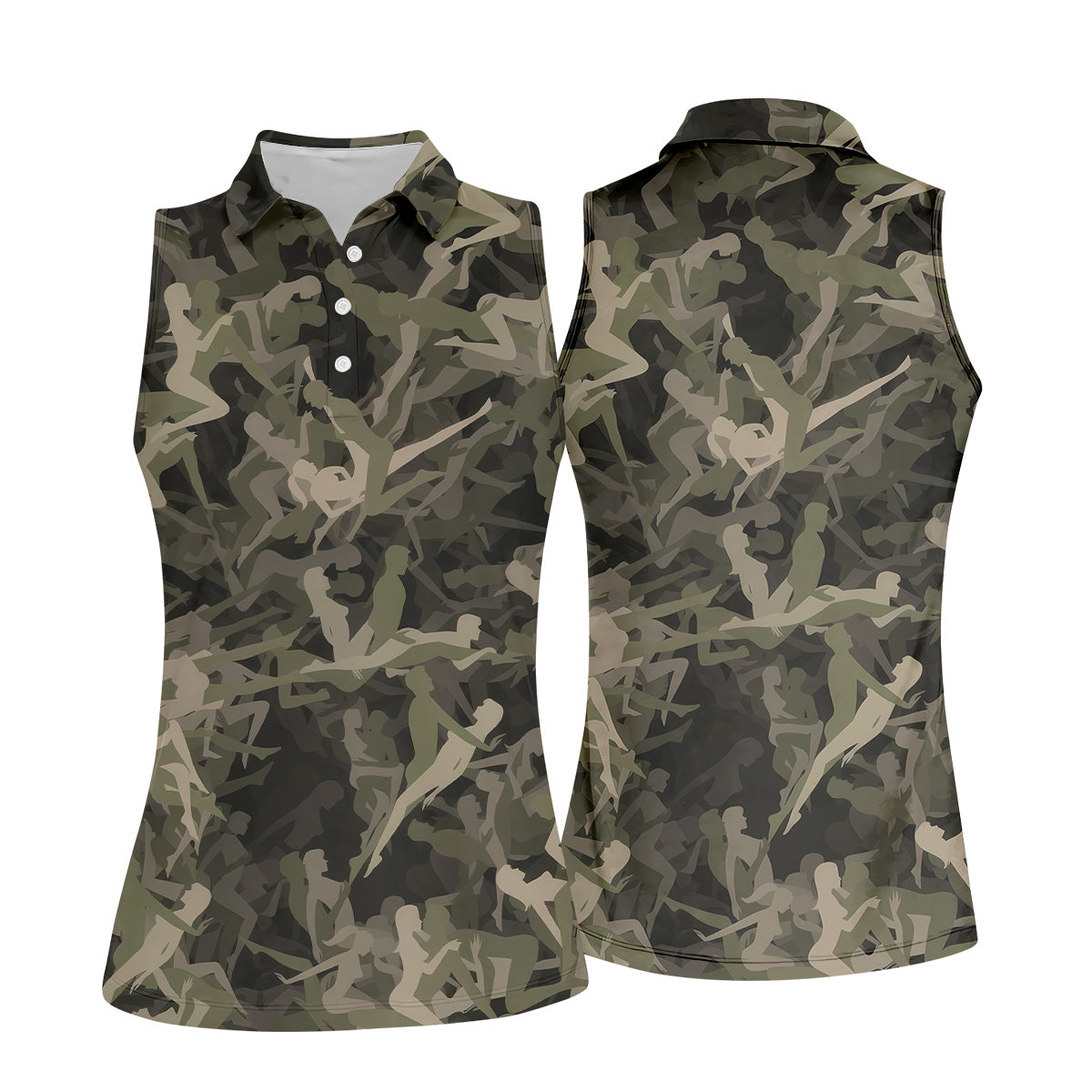 Funny Couple Camo Womens Golf Tops, Unique Gift For Golfer, Ladies Golf Polos