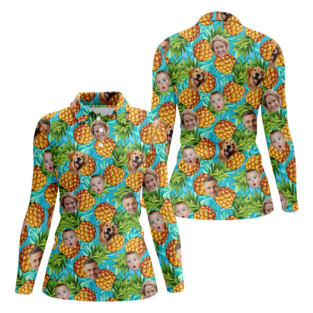 Pineapple Button Up Shirt, Hawaiian Shirts With Faces, Sleeveless Womens Golf Shirts, Ladies Golf Shirts