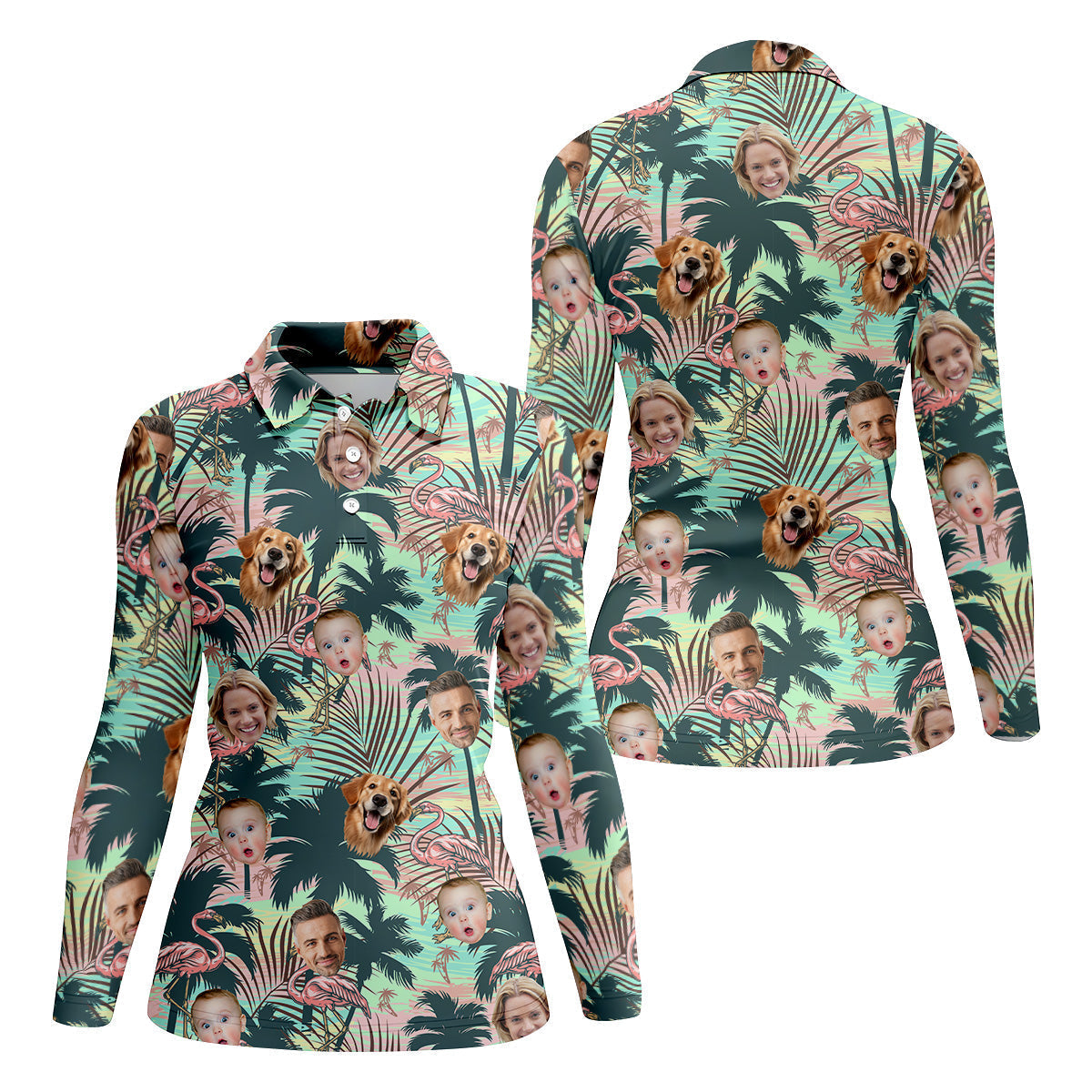 Hawaiian Shirts With Faces, Flamingo Golf Shirt, Custom Team Shirts, Womens Sleeveless Polo, Ladies Golf Shirts
