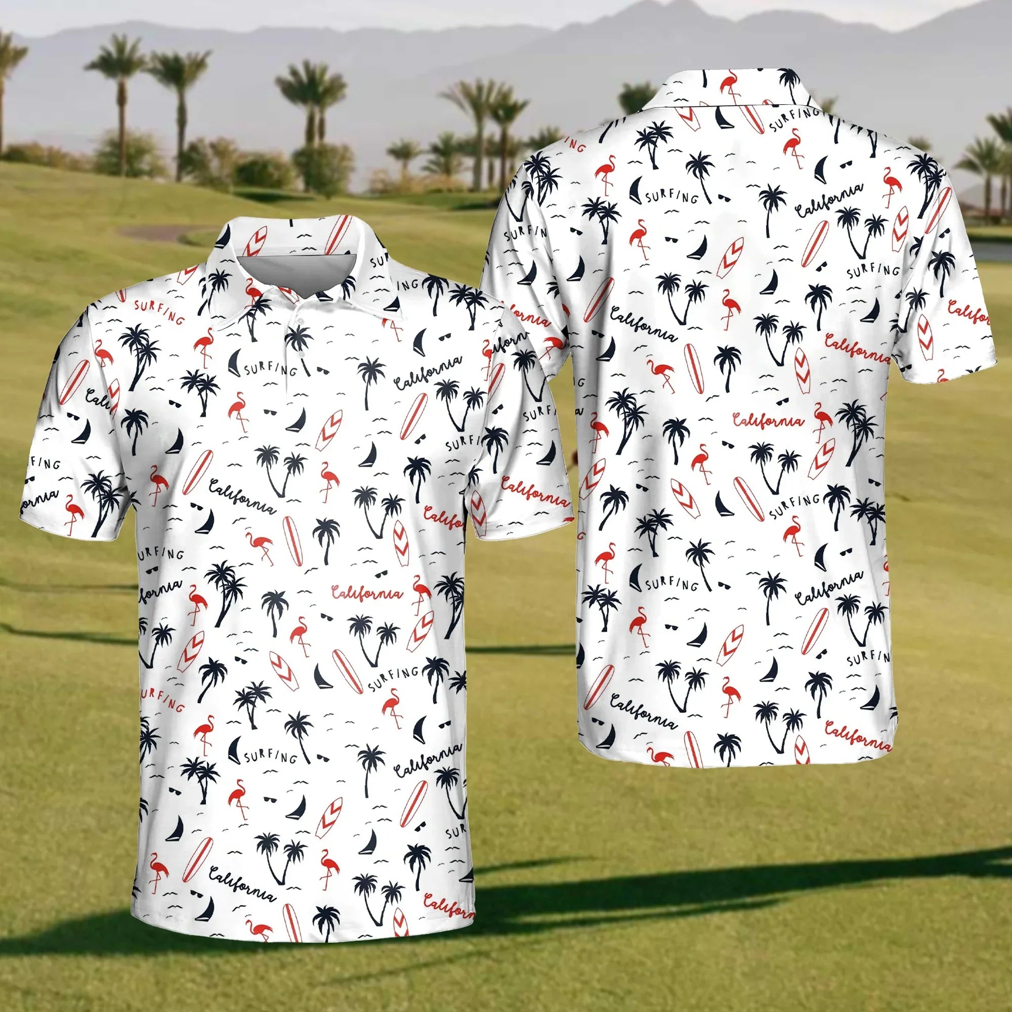 California Vibe Golf Polo Shirtens Golf Shirt, Gift For Golf Lovers