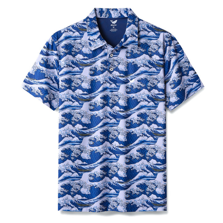 Japanese Ukiyo Men's Golf Polo ShirtFunny Golf Shirt, Gift For Golfers