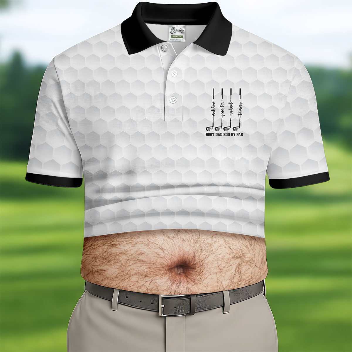 Best Dad Bod By Par White Men's Funny Golf Polo Shirtr's Day Golf Shirt, Golf Gift For Dad