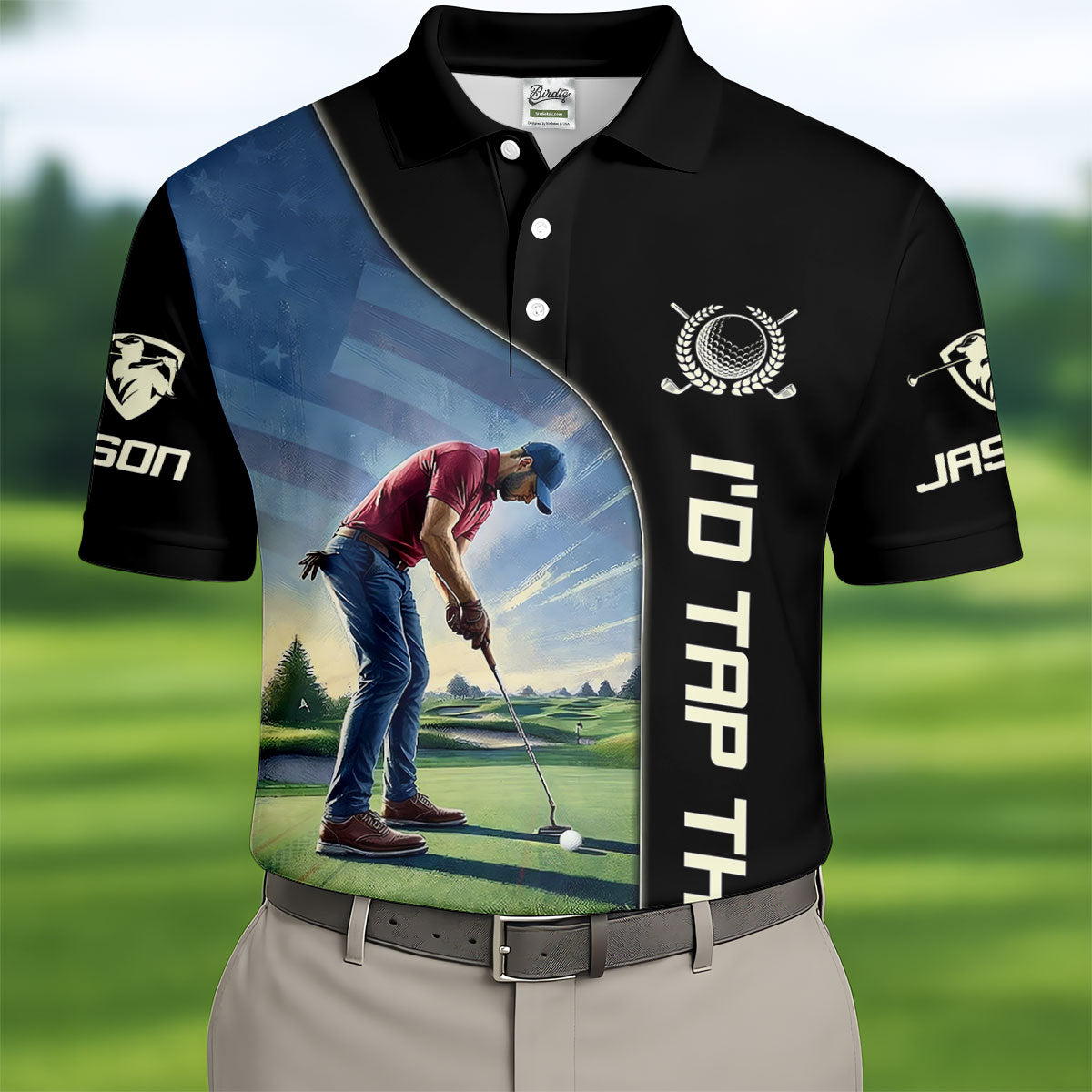 I'd Tap That 250th Anniversary Patriotic Golf Shirt, 4th Of July Golf Shirts For Men