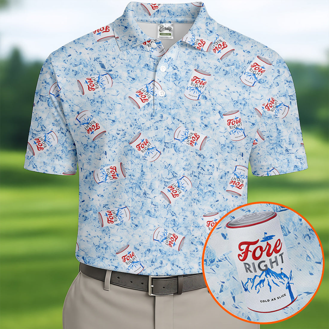 Fore Right Cold As Slice Golf Tops For Men, Men's Funny Golf Shirts, Golf And Beer Golf Shirts For Men
