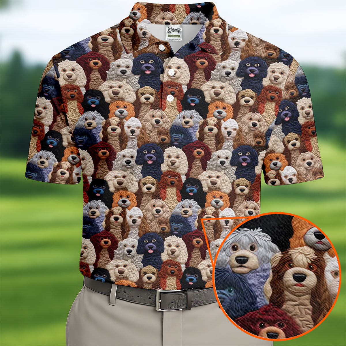 Cartoon Poodle Dog Men's Golf Polo Shirtfts For Dog Lovers, Polo ShirtFor Men