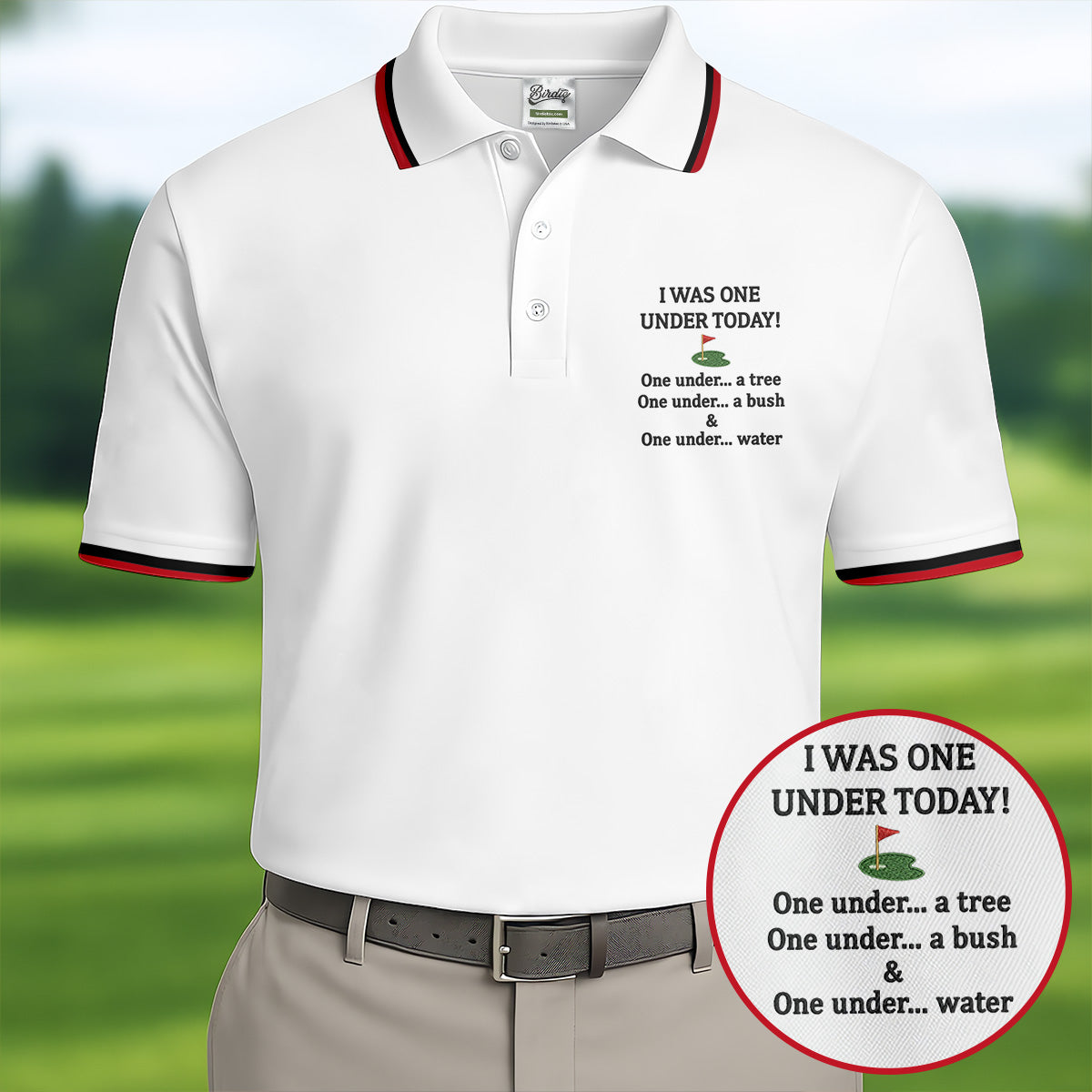 I Was One Under Today White Golf Shirt, Funny Golf Shirt, Golf Shirts For Men, Polo Shirt Men