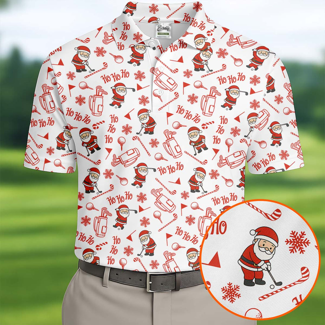 Ho Ho Ho Merry Christmas Funny Print Christmas Golf Shirt, Golf Shirts For Men, Golf Gift For Men
