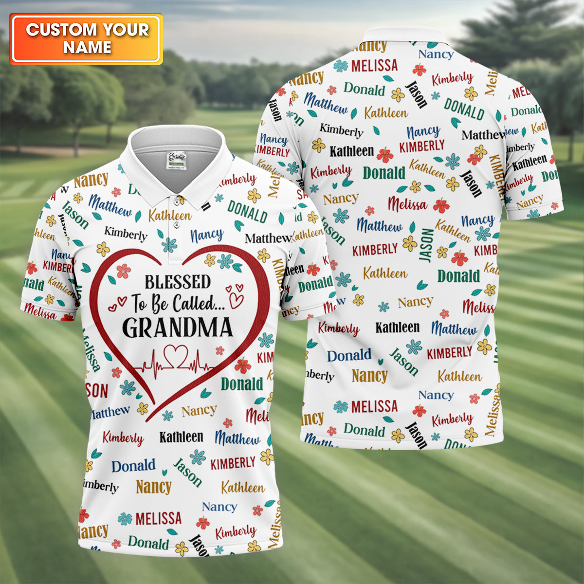 Blessed To Be Call Grandma Custom Name Golf Tops For Men, Cute Golf Outfit, Polo ShirtFor Men, Golf Gift For Men