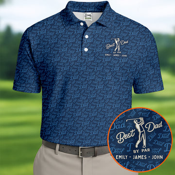 Best Dad By Par Father's Day Golf Shirt, Polo Shirt Men, Gift For Golf Dad, Golfing Apparel