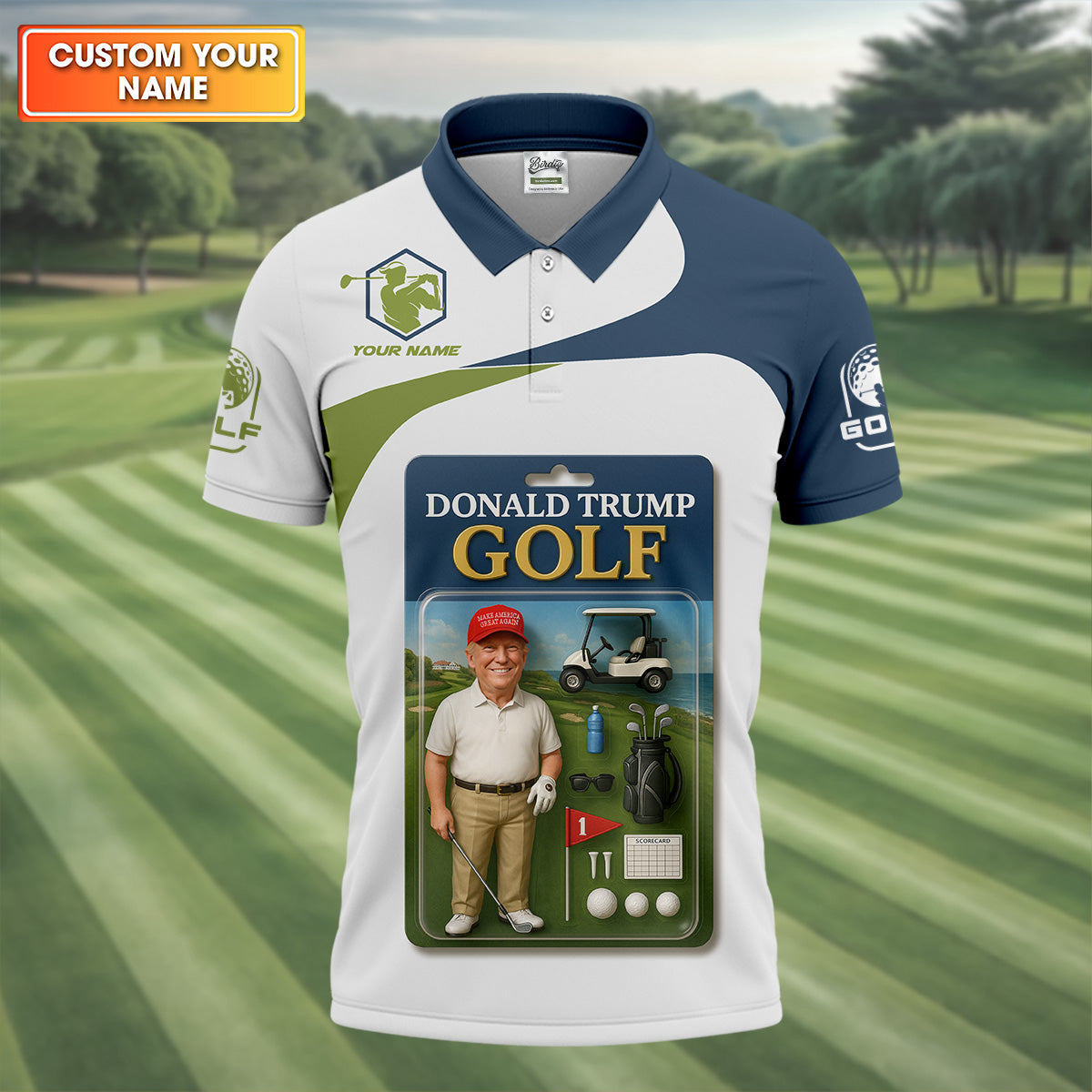 Trump Golfing Custom Men's Golf Polo ShirtGolfing Apparel, Gift For Golfers