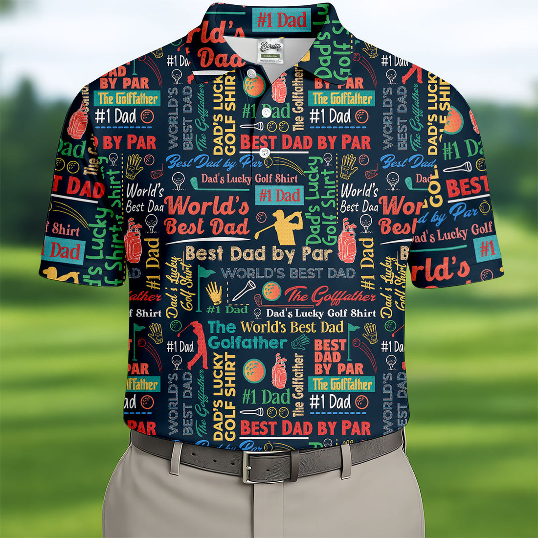 Best Dad By Par World's Best Dad Father's Day Golf Shirt, Golf Gift For Dad, Polo Shirtor Men