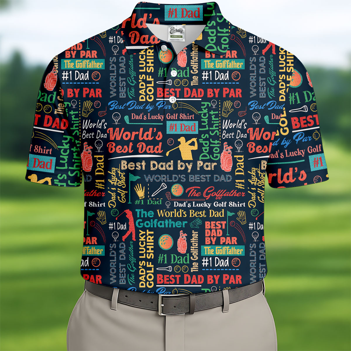 Best Dad By Par World's Best Dad Father's Day Golf Shirt, Golf Gift For Dad, Polo Shirtor Men