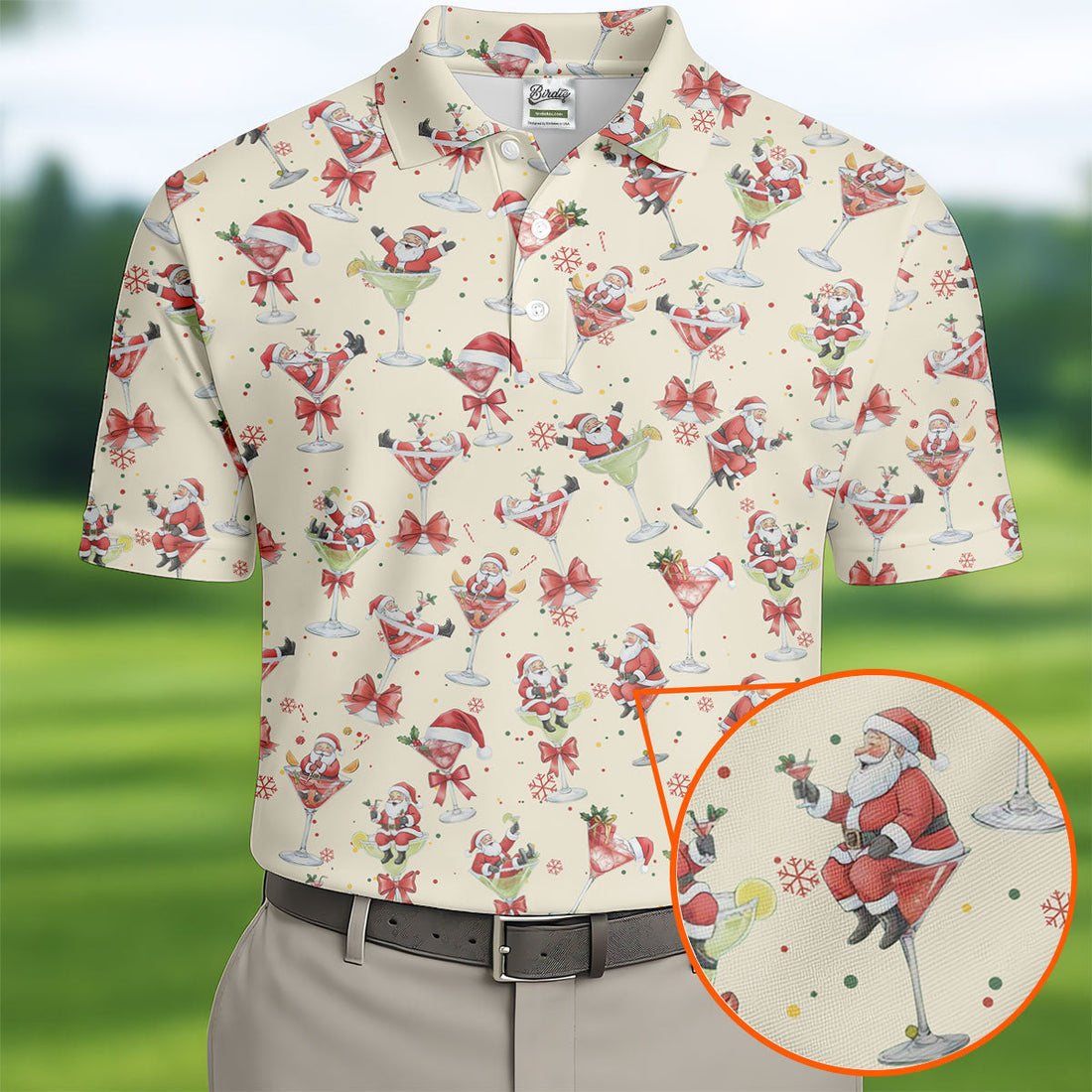 Santa Claus Margarita Christmas Shirt Golf Polo Shirt Unique Gift For Golfer, Polo ShirtFor Men