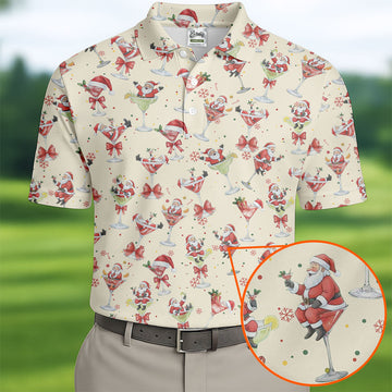 Santa Claus Margarita Christmas Shirt Golf Polo Shirt Unique Gift For Golfer, Polo ShirtFor Men