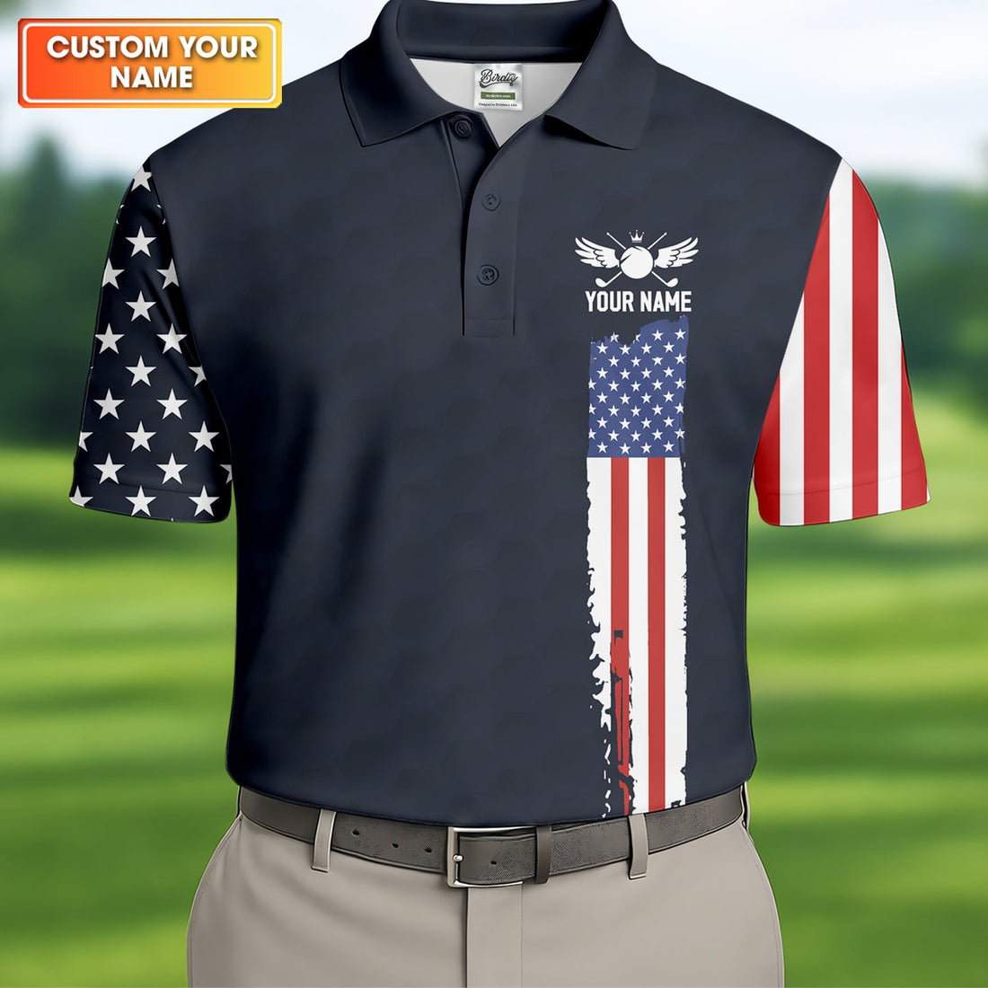 I Put It In Every Hole American Flag Patriot Red White Blue Golf Tops For Men, 250th Anniversary Golf Shirts For Men