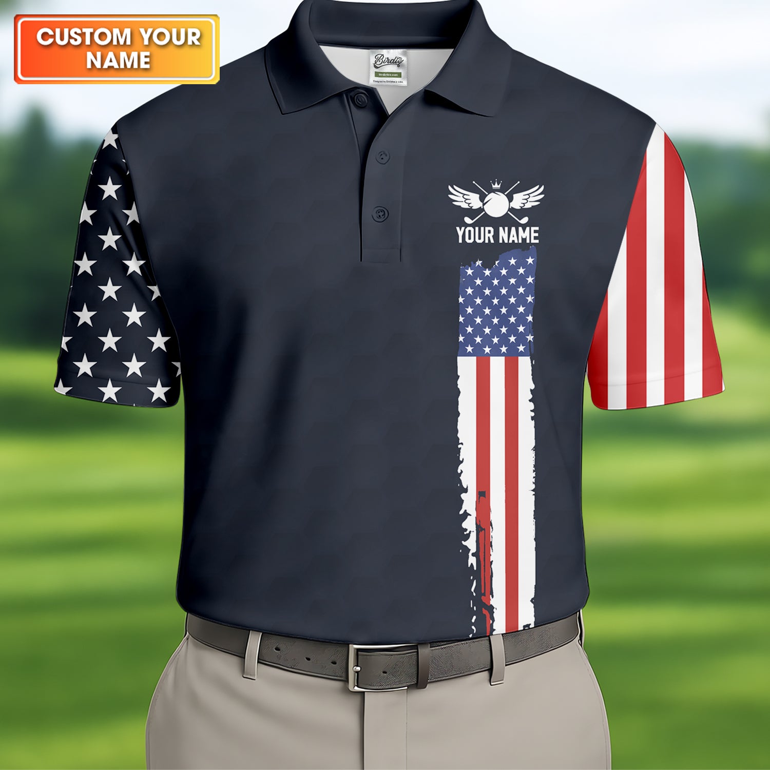 I Put It In Every Hole American Flag Patriot Red White Blue Golf Tops For Men, 250th Anniversary Golf Shirts For Men