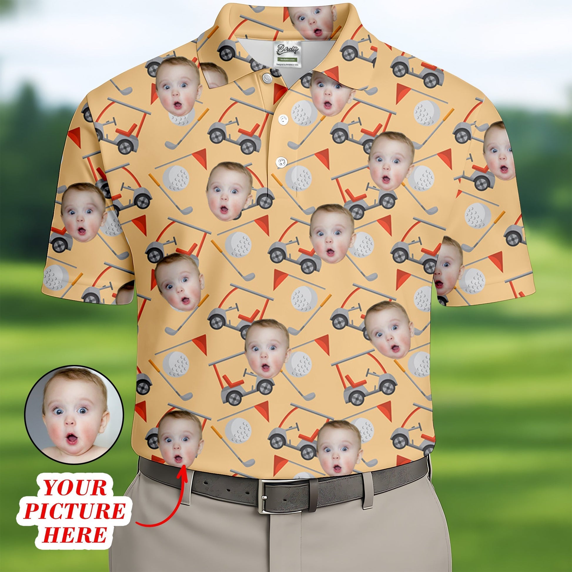 Custom Photo Shirt, Funny Golf Polo Shirtad Golf Shirt For Christmas, Gifts For The Golfing Dad