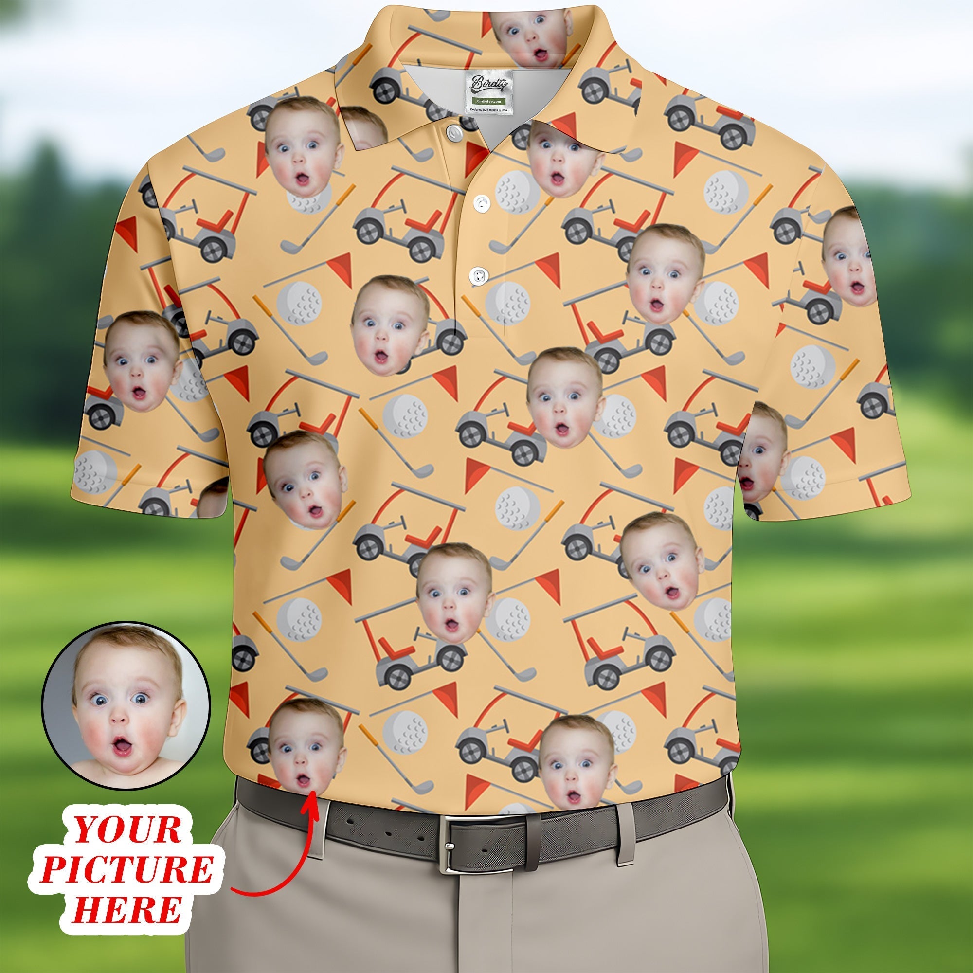 Custom Photo Shirt, Funny Golf Polo Shirtad Golf Shirt For Christmas, Gifts For The Golfing Dad