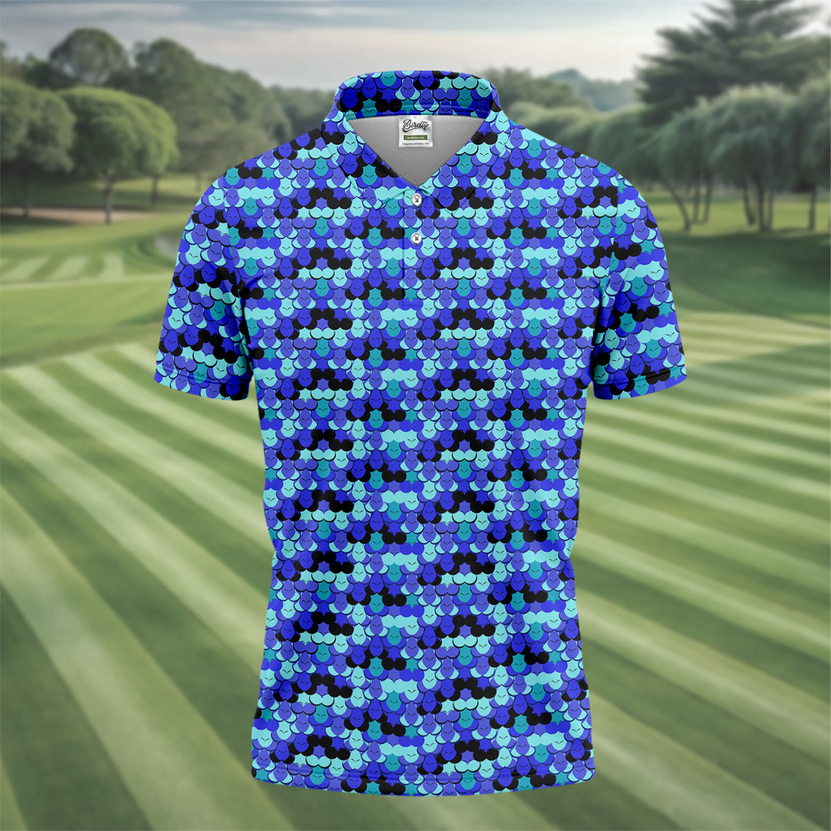 Blue Fun Men's Golf Polos, Gifts For Golf Lovers, Golfing Apparel, Polo For Men