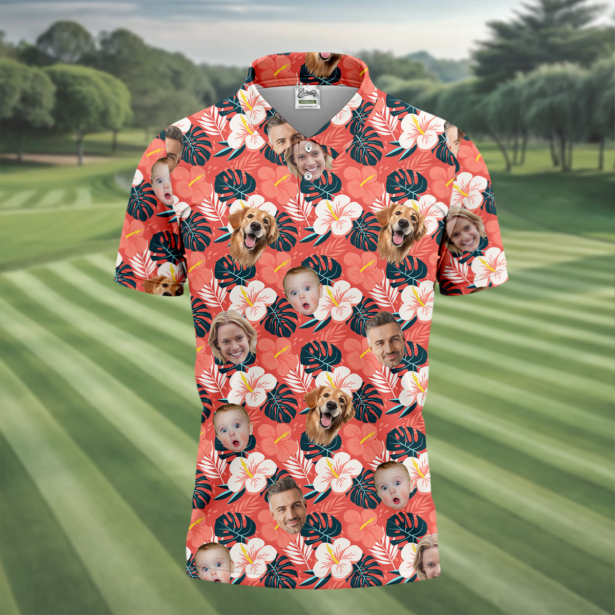 Mens Hawaiian Golf Shirts, Custom Hawaiian Shirt With Face, Men's Long Seeve Golf Shirts, Best Golf Gifts Men