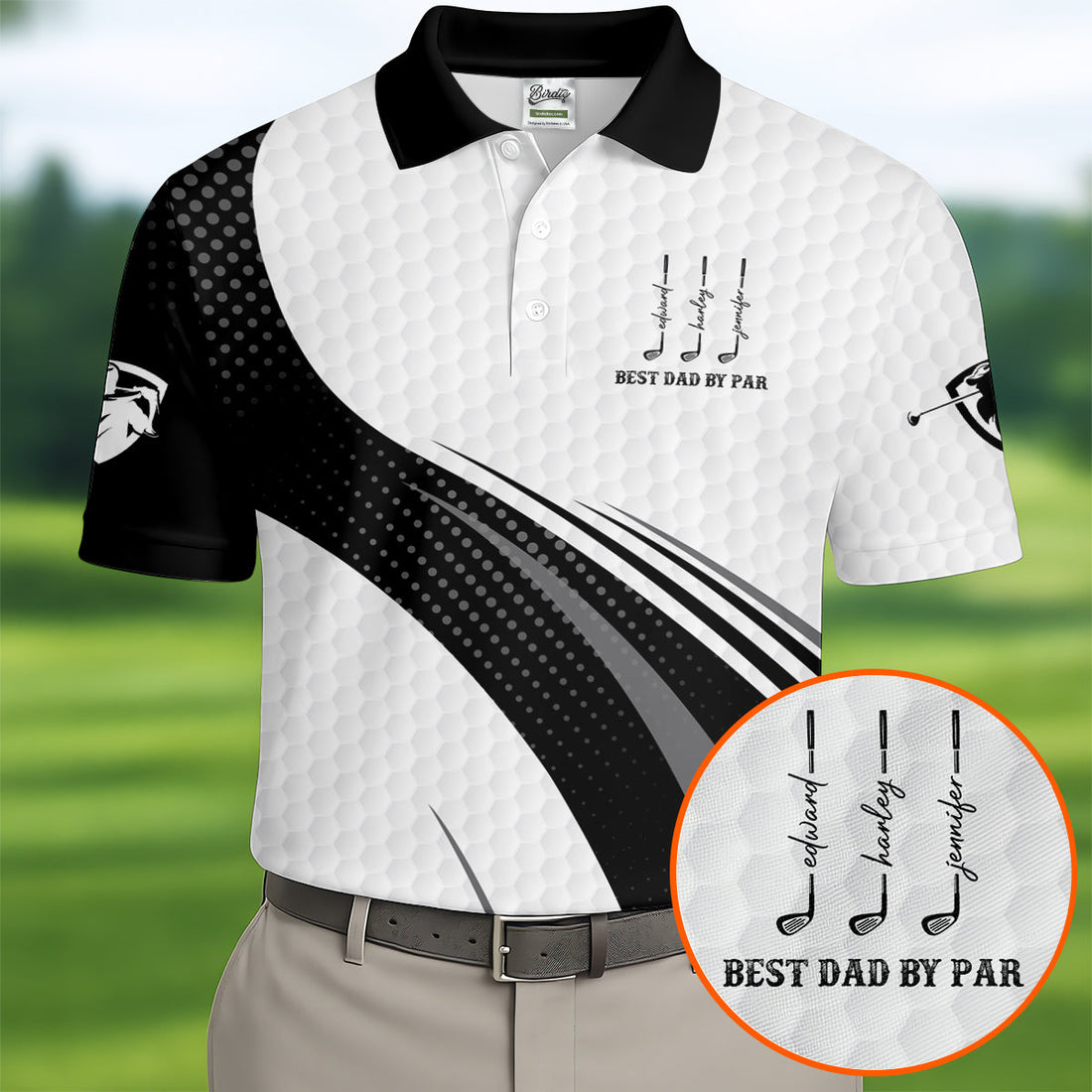 Best Dad By Par Dimple Pattern Father's Day Golf Shirt, Polo ShirtFor Men, Gift For Golf Dad