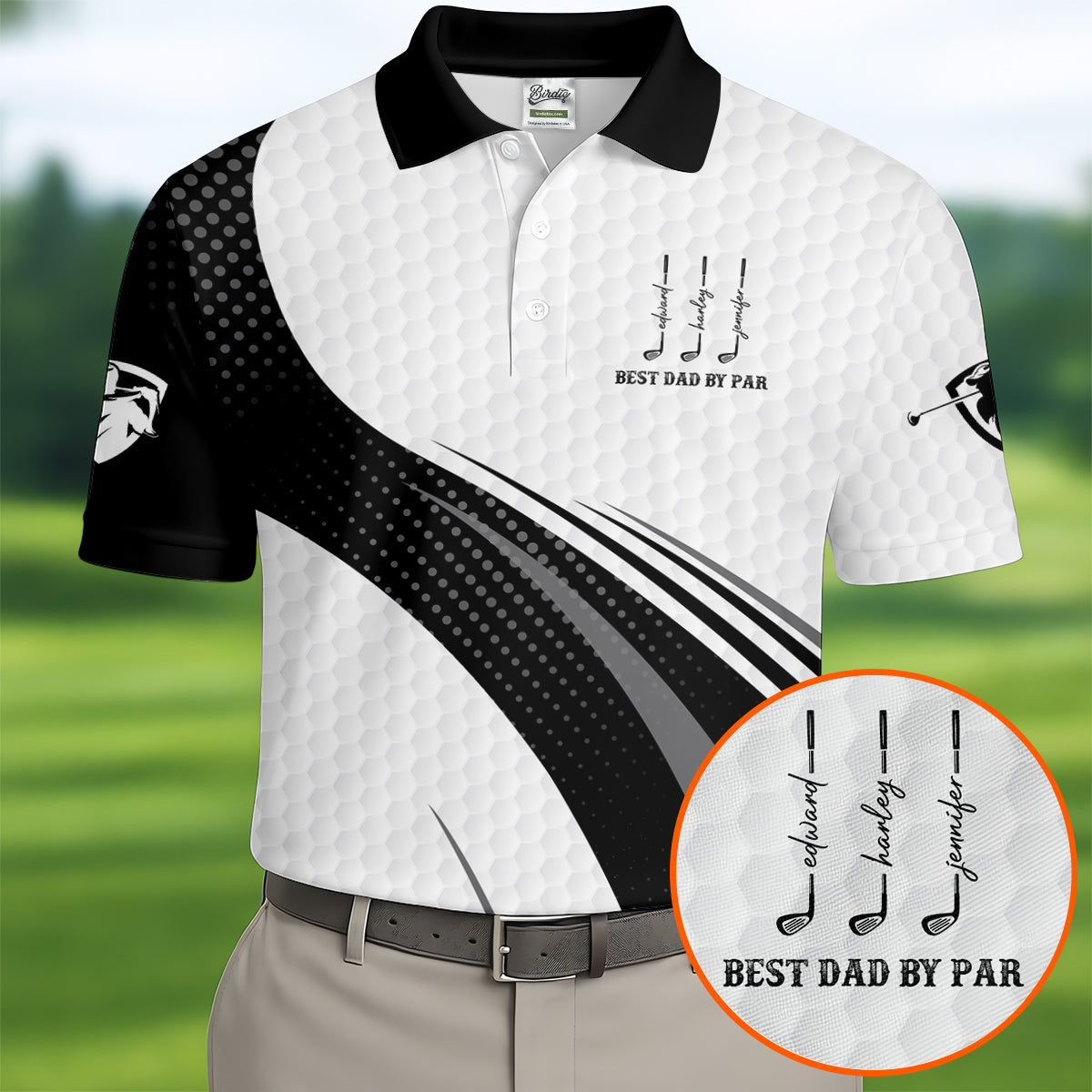 Best Dad By Par Dimple Pattern Father's Day Golf Shirt, Polo ShirtFor Men, Gift For Golf Dad