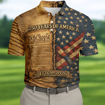 We The People 250 Years Of America 1776-2026 4th Of July Golf Shirt, Retro Golf Shirt, Golf Shirts For Men
