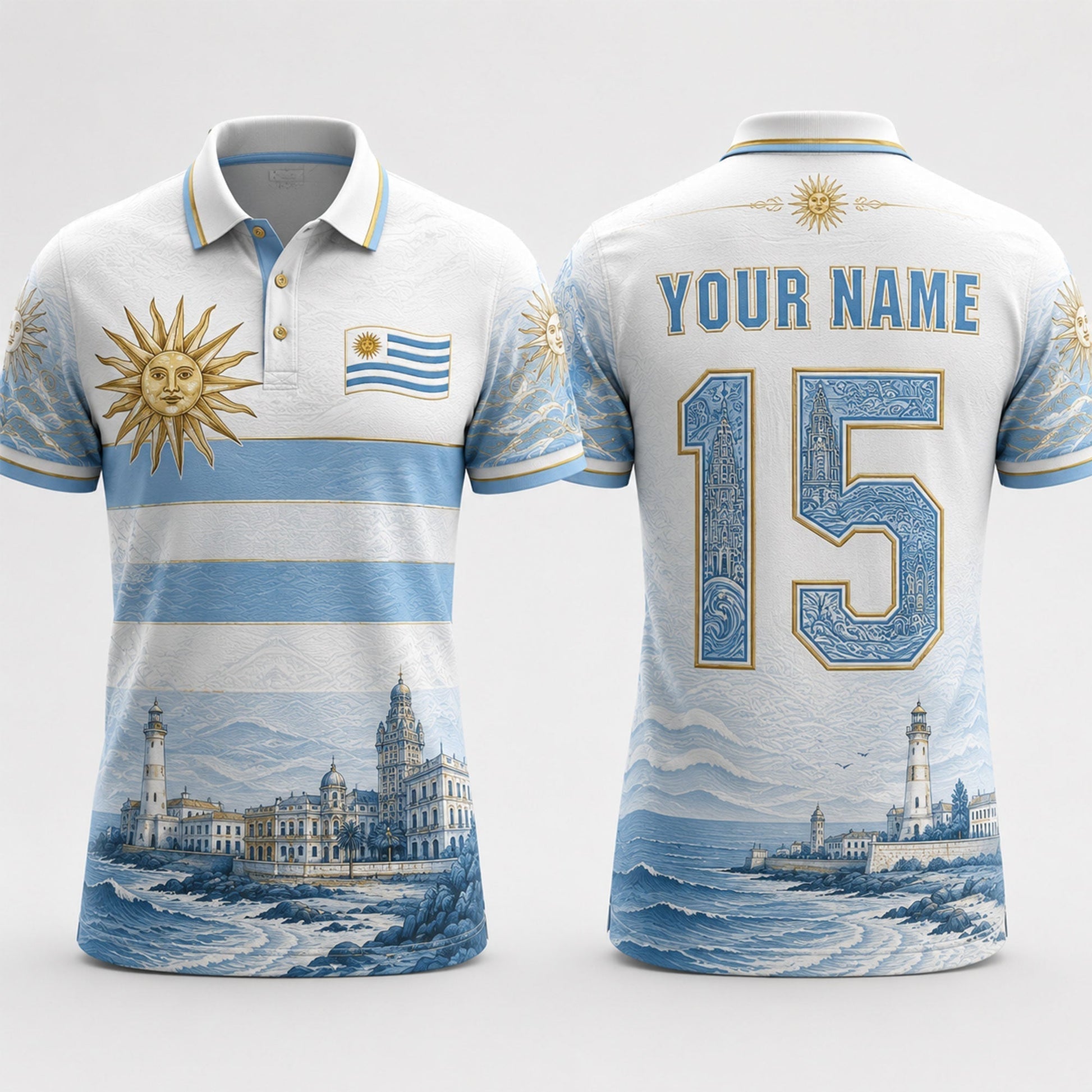 Sol de Mayo Fooball Shirt, Uruguay Flag V-NeckMen Football Lover, Football Gifts