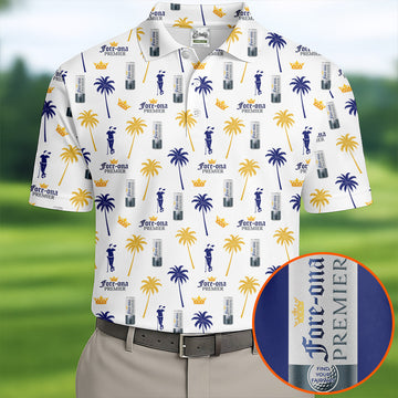 Fore-ona Premier Find Your Fairway Golfer Drinking Men's Funny Golf Shirts, Golf Shirts For Men