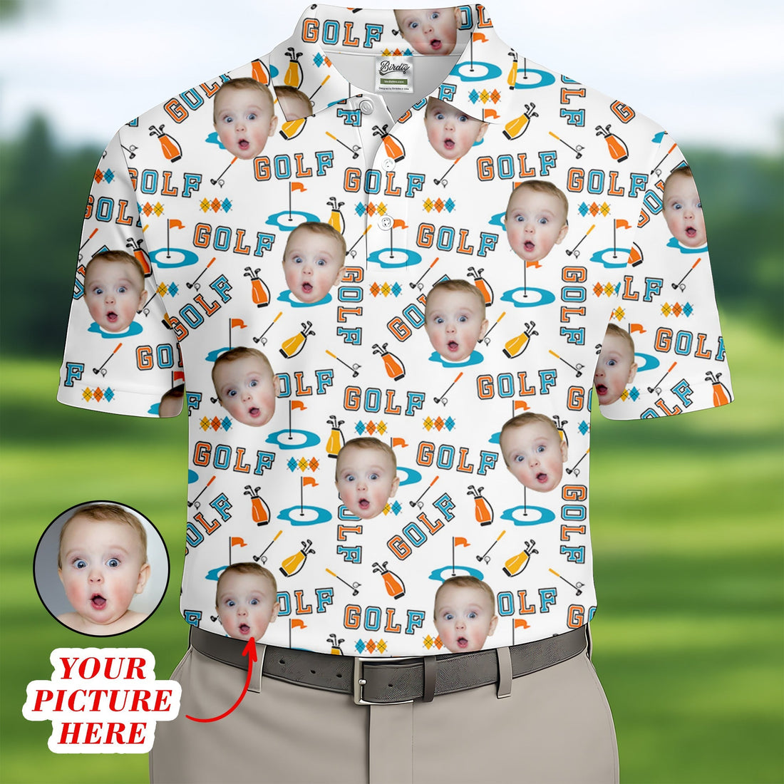 Custom Kids Photo Golf Shirt, Funny Golf Polo Shirtifts For The Golfing Dad, Christmas Golf Gift