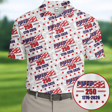 America 250 Tropical Floral 4th Of July Golf Shirt, Patriotic Golf Shirt, Golf Shirts For Men