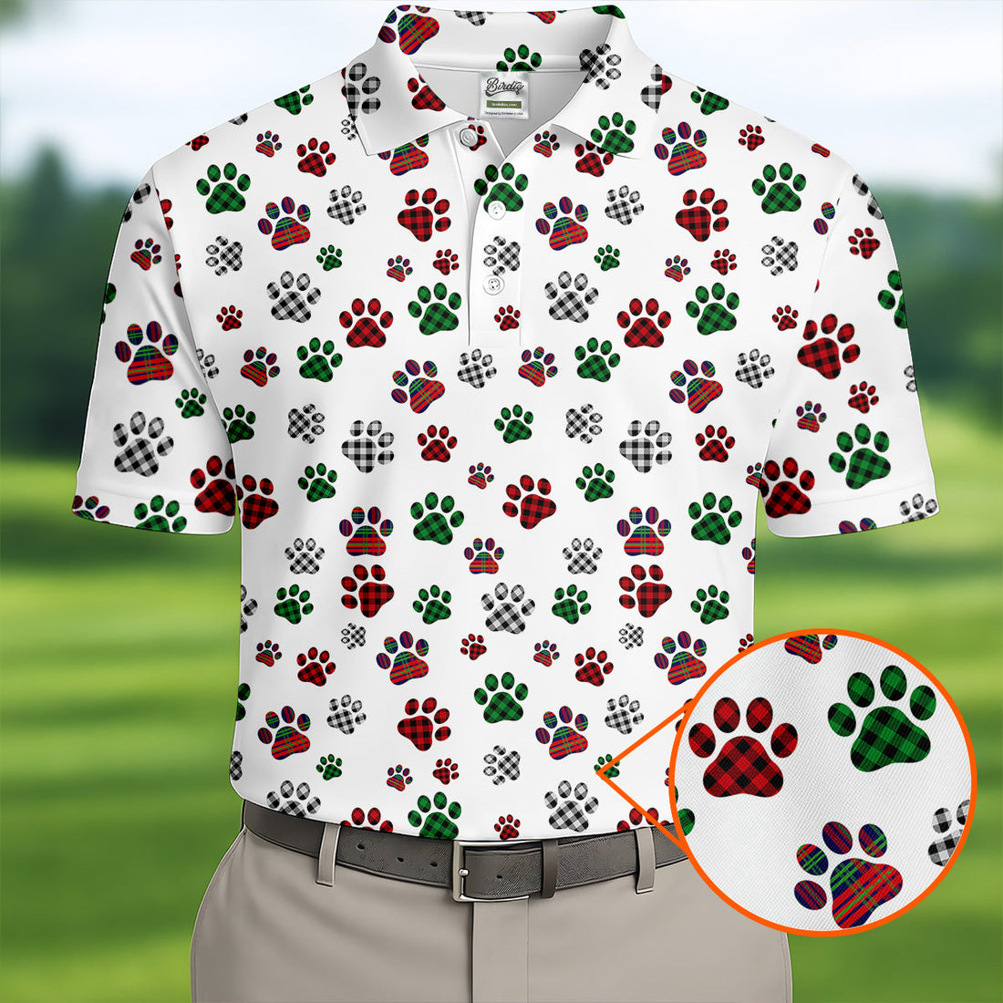 A Heartbeat At My Feet Paw Print Polo Shirtog Lover Gift Unique Gift For Golfer Polo ShirtFor Men