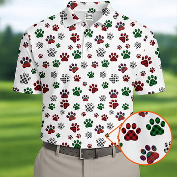 A Heartbeat At My Feet Paw Print Polo Shirtog Lover Gift Unique Gift For Golfer Polo ShirtFor Men
