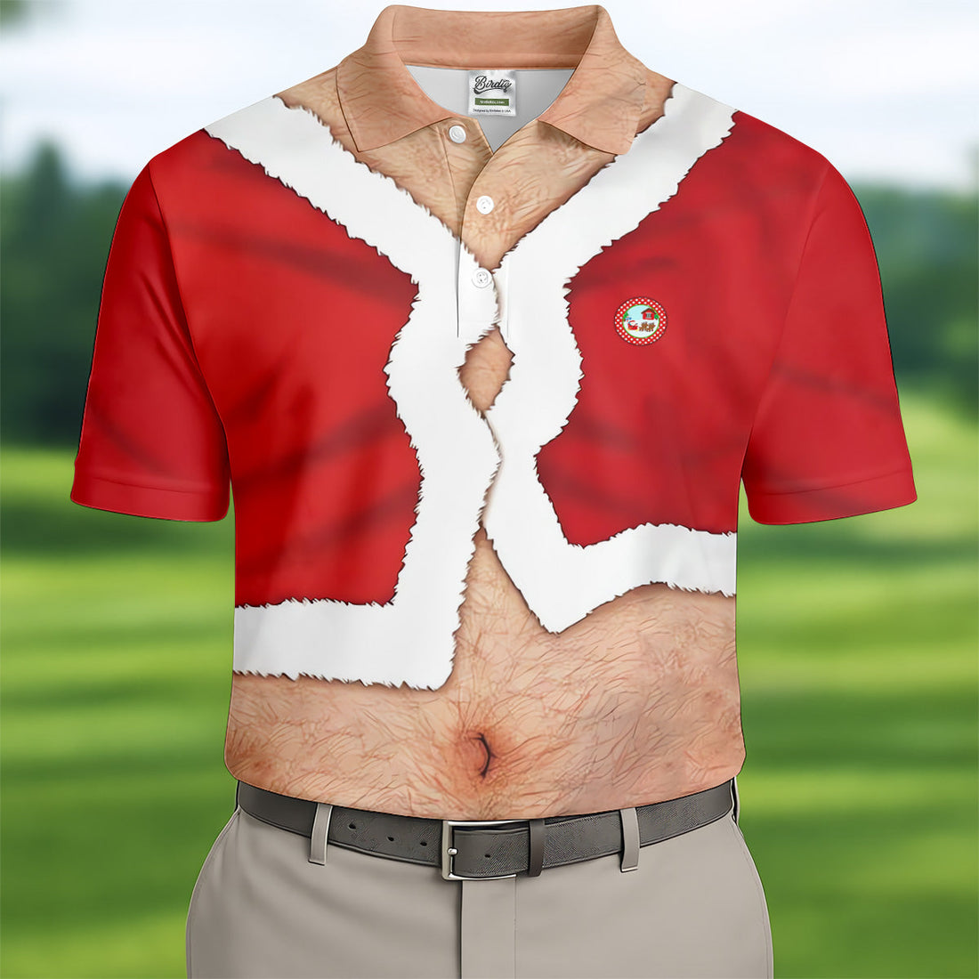 Funny Santa Costume Golf Polo Shirtstom Golf Shirt, Unique Gift For Golfer, Fun Golf Shirts For Men
