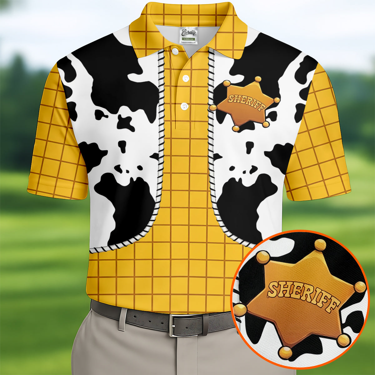 Cowboy Toy Hawaiian Golf Shirt, Cartoon Style Men's Golf Shirt, Polo Shirts For Men