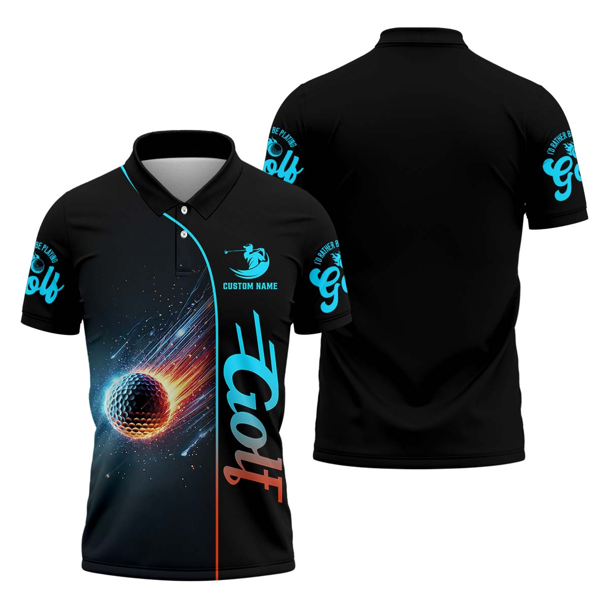 Shooting Star Men's Golf Polo ShirtGolfing Apparel, Mens Golf Gift