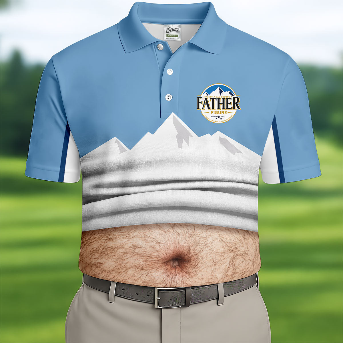 It's Not A Dad Bod It's A Father Figure Men's Funny Golf Polo Shirther's Day Golf Shirt, Golf Gift For Dad