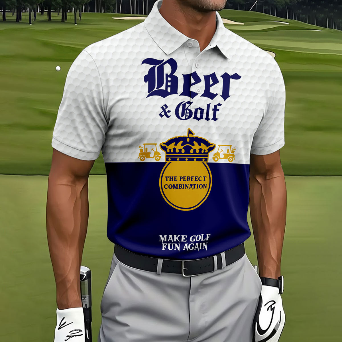 Beer And Golf The Perfect Combination Golf Tops For Men, Golf Shirts For Men, Polo Shirtor Men