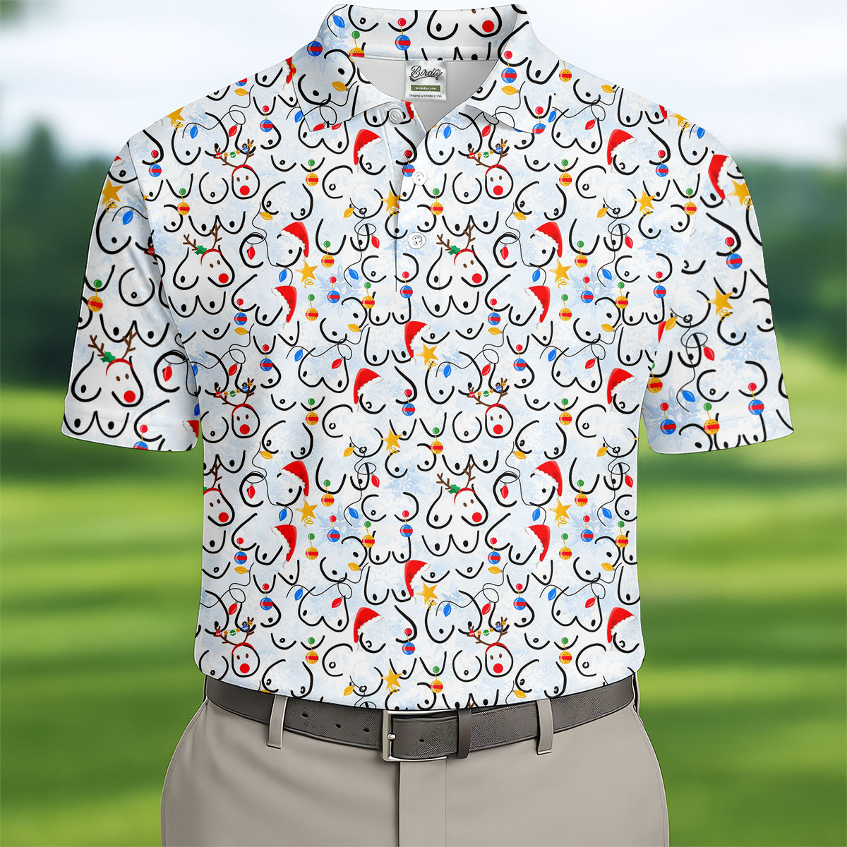 Naughty Christmas Golf Tops For Men, Christmas Golf Shirt, Fun Golf Shirts For Men, Golf Gift For Men