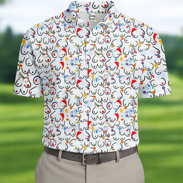Naughty Christmas Golf Tops For Men, Christmas Golf Shirt, Fun Golf Shirts For Men, Golf Gift For Men