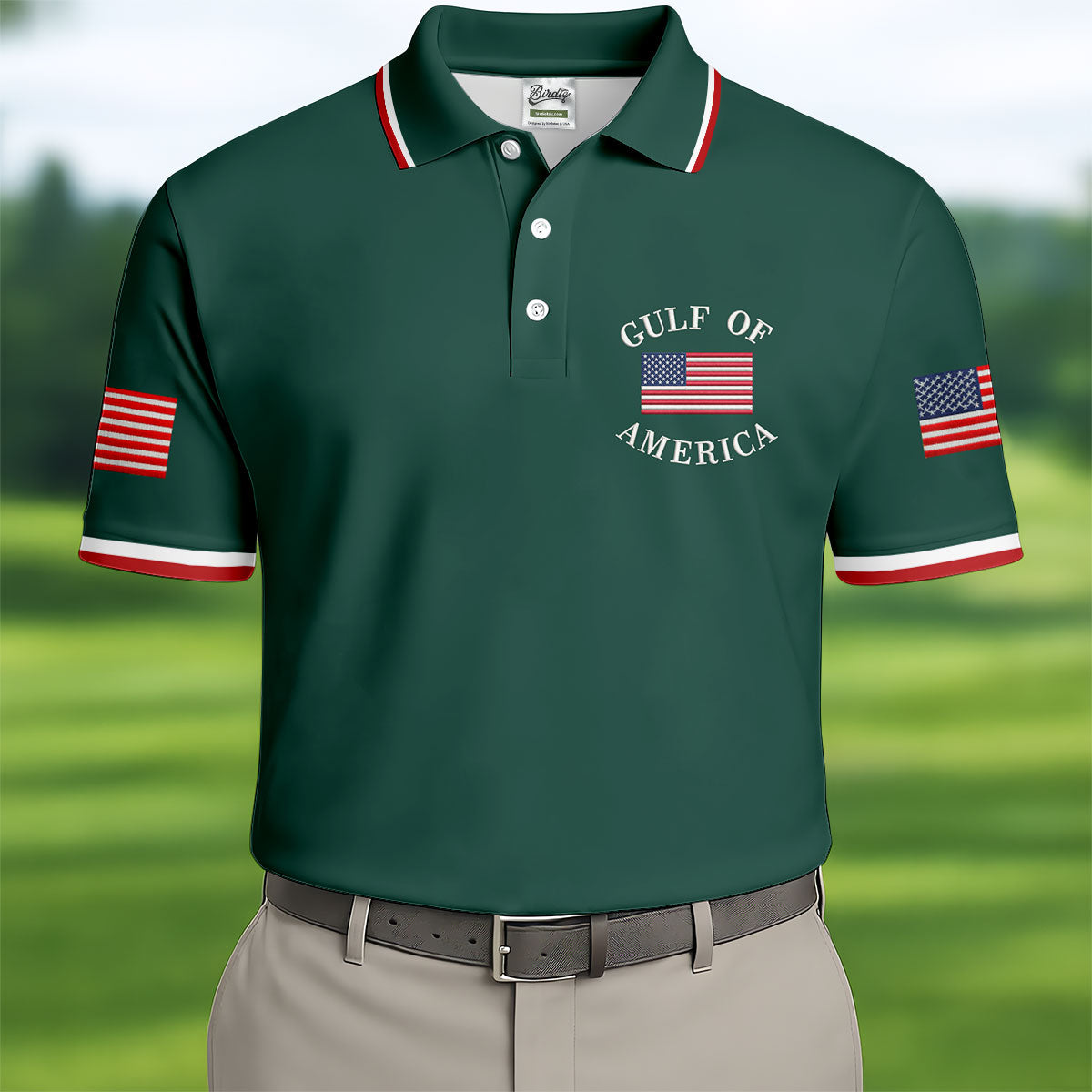 Gulf Of America Patriotic Golf Shirt, 4th Of July Golf Shirt, 250 Years Polo Shirtor Men