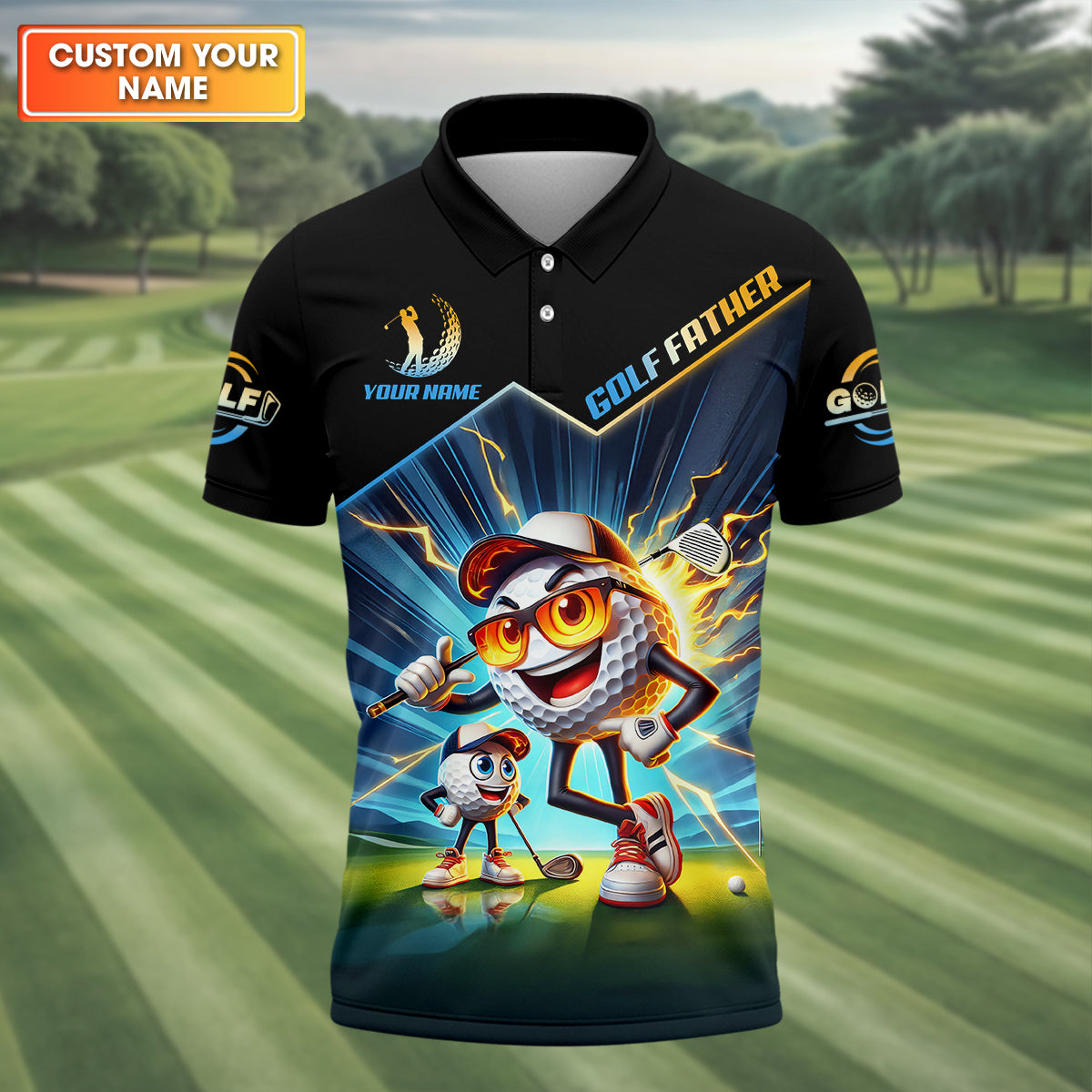 Best Dad By Par Golf Father Custom Men's Golf Polo ShirtFunny Golf Shirt, Christmas Golf Gift