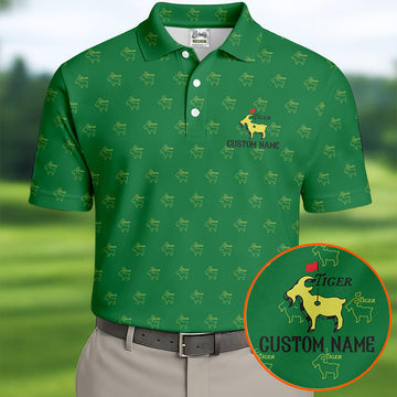 Tiger Goat Golf Tournament Golf Shirt, Golf Tops For Men, Golf Shirts For Men