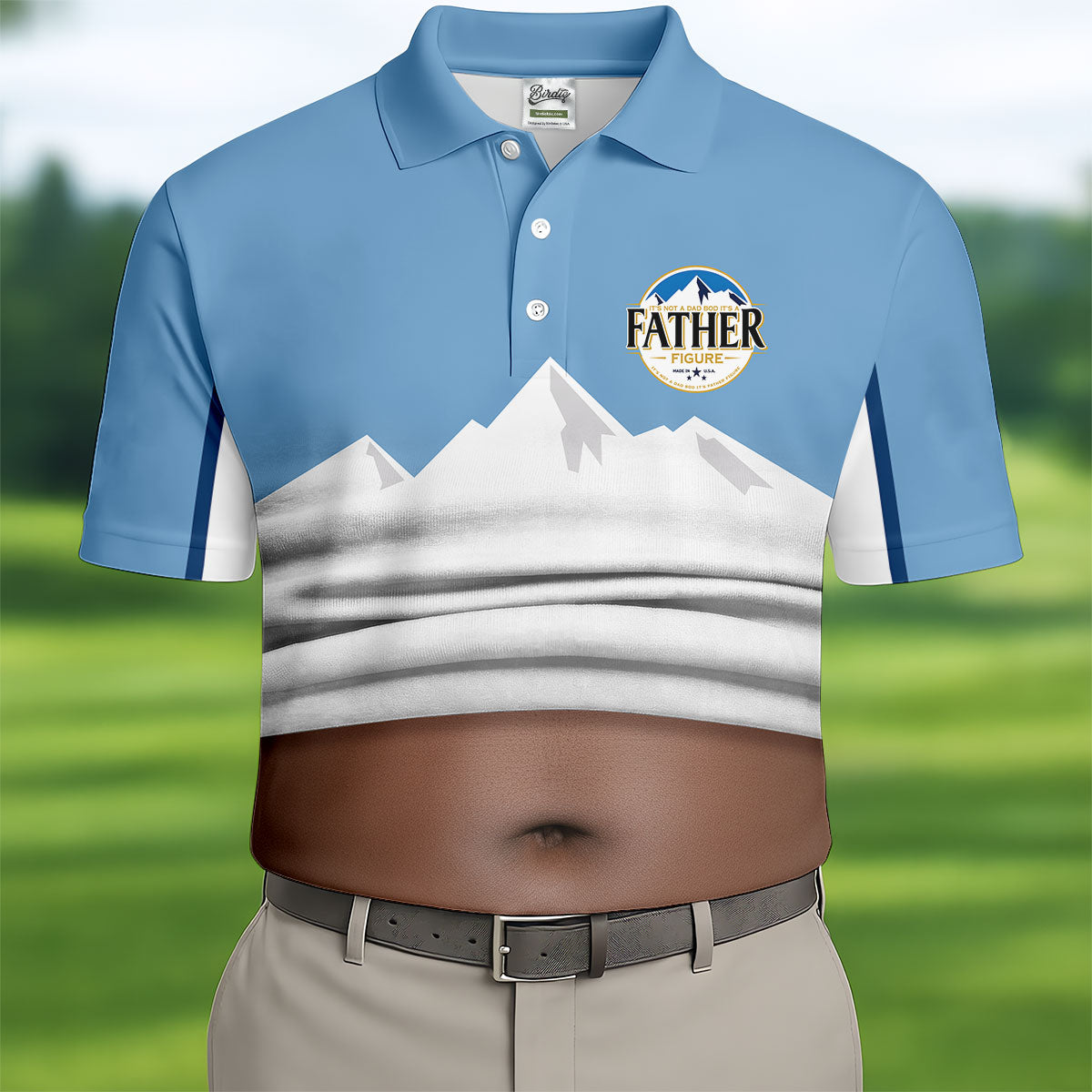 It's Not A Dad Bod It's A Father Figure Men's Funny Golf Polo Shirther's Day Golf Shirt, Golf Gift For Dad